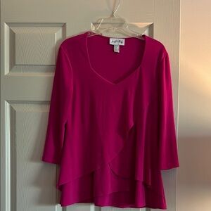 Joseph Ribkoff Pink 3/4 Sleeve Relaxed Blouse